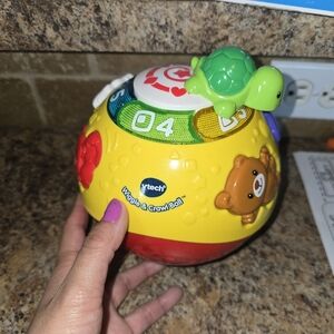 Vtech Wiggle & Crawl Ball Light Up Sound Learning 8" Heavy Duty Toddler Toy